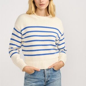 LAKE SWEATER - IVORY/TIDAL BLUE STRIPE
